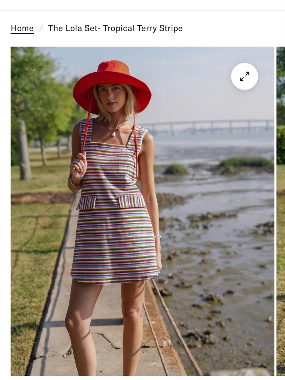 Darling Loungewear The Lola Set Tropical Terry Stripe Dress